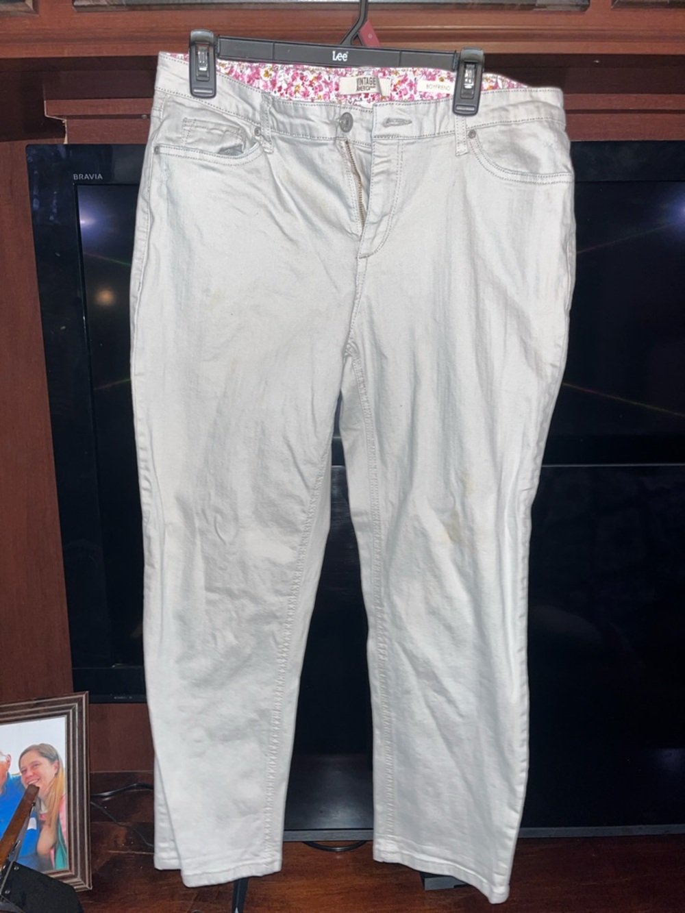 Vintage America Off-White Straight Leg Jeans